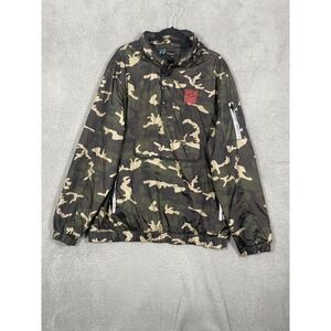 i5 Apparel Windbreaker Pullover Mens 2XL Green Camo USA Soccer 1/4 Zip Hooded